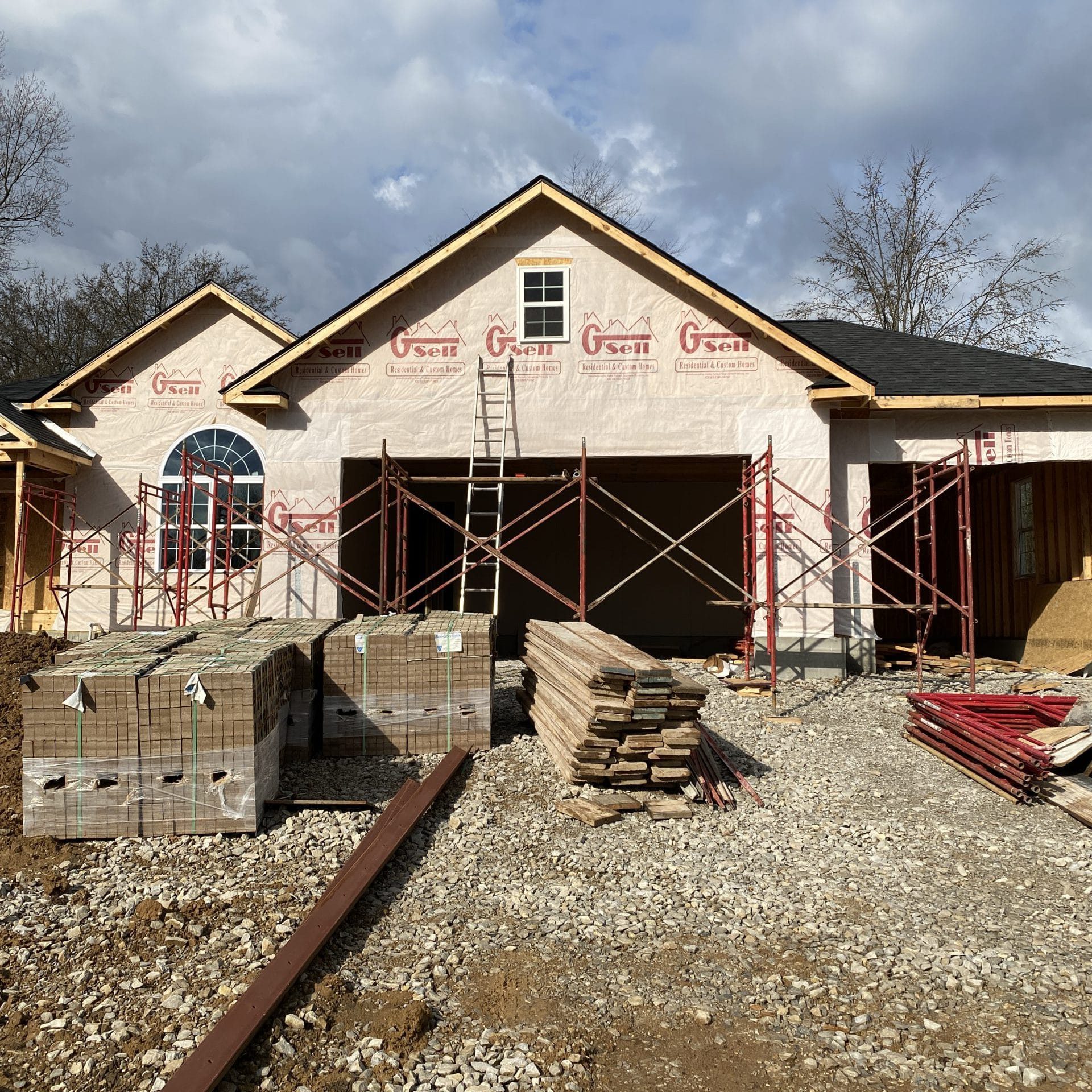 In progress picture of a residential build from the ground up by Multi Construction Services.