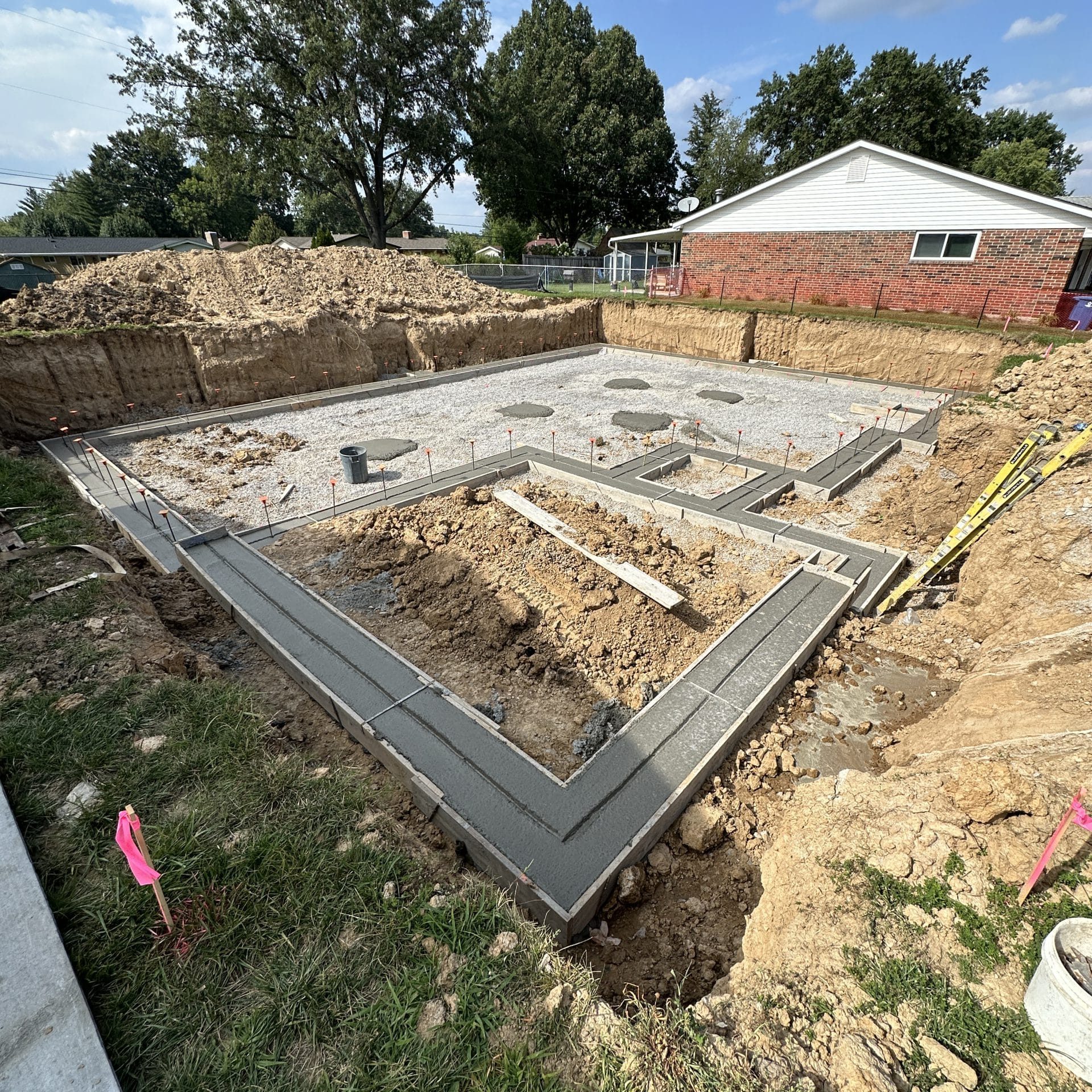 In progress picture of a residential build from the ground up by Multi Construction Services.