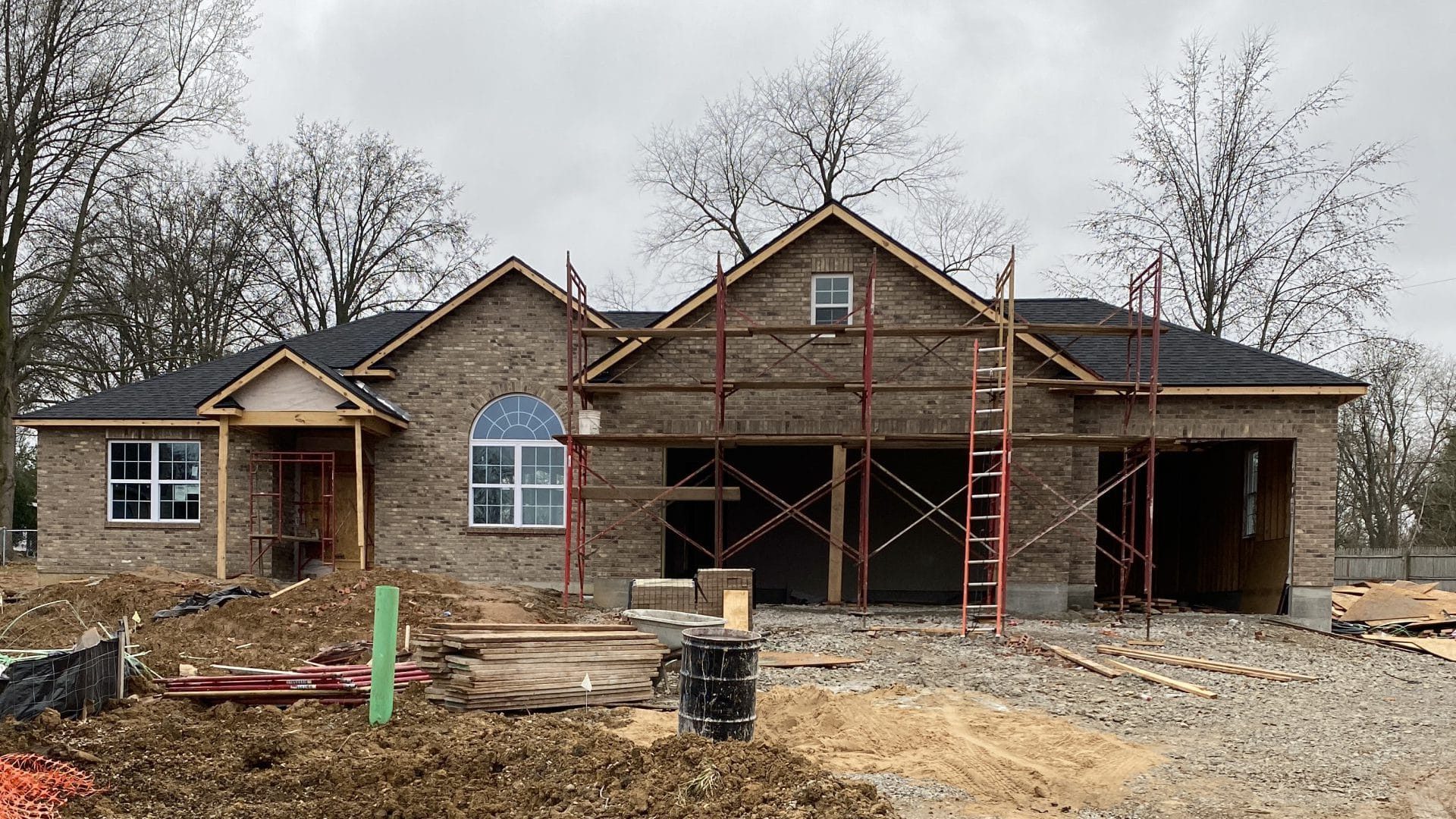 In progress picture of a residential build from the ground up by Multi Construction Services.