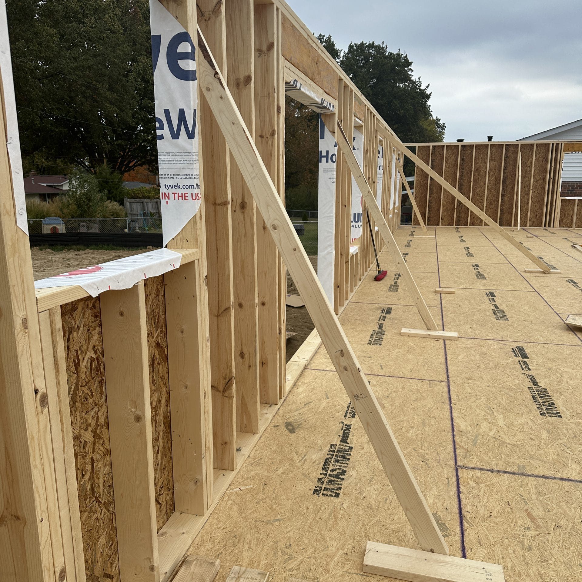 In progress picture of a residential build from the ground up by Multi Construction Services.