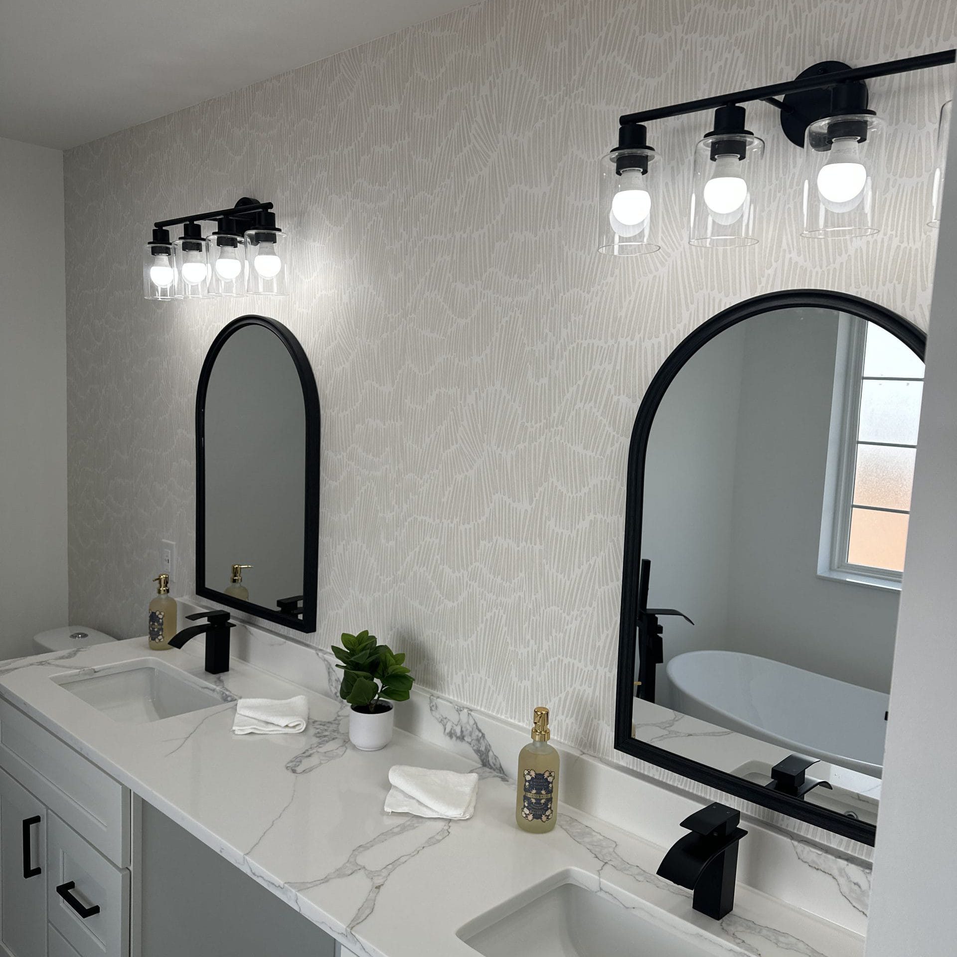 Completed picture of a bathroom remodeling done by Multi Construction Services.